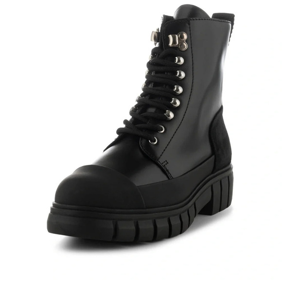 SHOE THE BEAR WOMEN'S REBEL LACE-UP BOOT LEATHER - BLACK  SZ: EU 37/US 6 - Picture 1 of 16